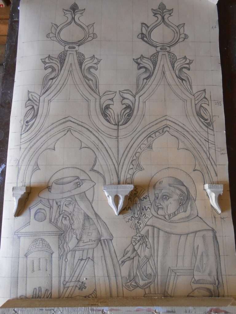 preparazione e posizionamento di elementi decorativi